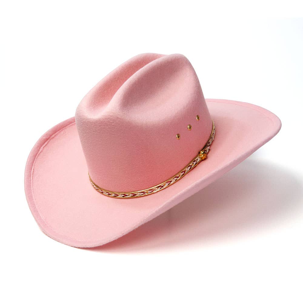 Pink Felt Finish Western Cattleman Hat