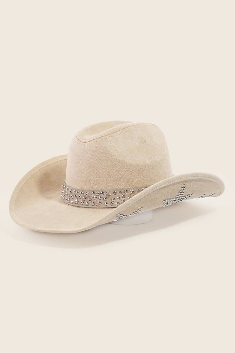 Embroidered Star Studded Western Cowboy Hat