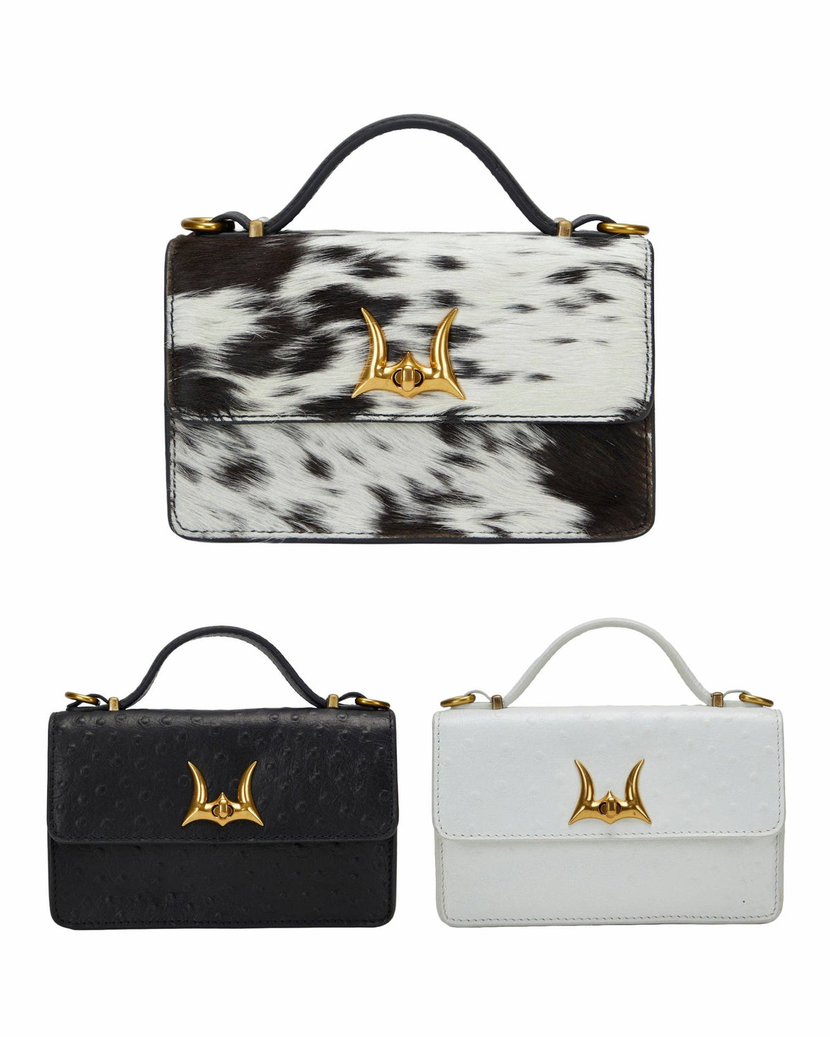 Myra Bags Loyal West Valencia Leather Bag - Black & White Cowhide