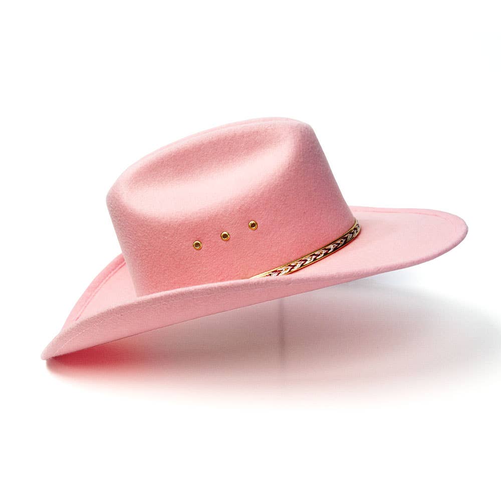 Pink Felt Finish Western Cattleman Hat