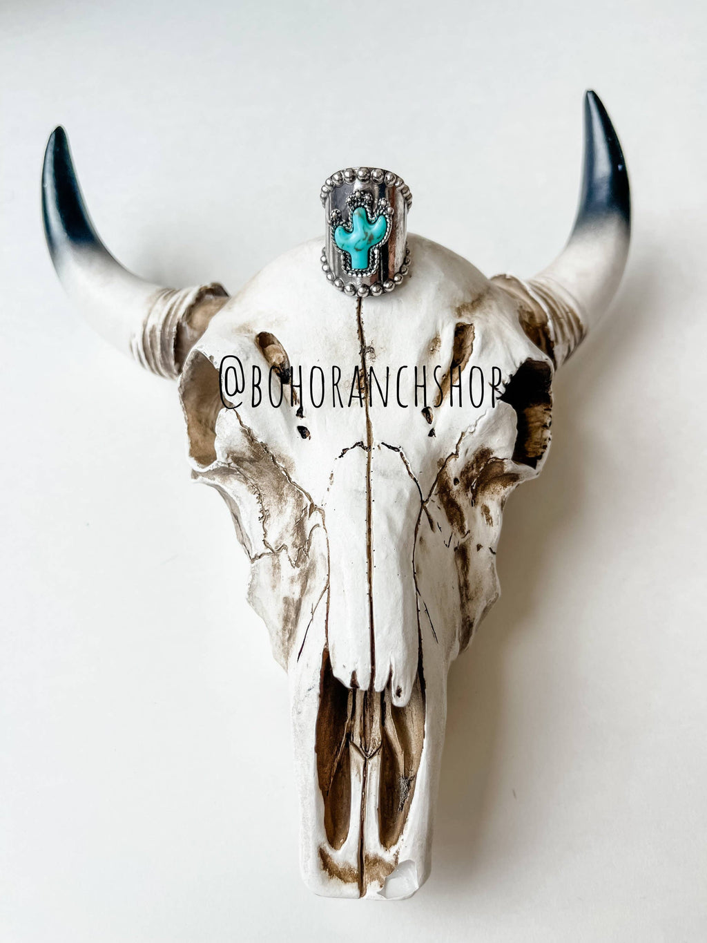 Stone Cuff Ring - cactus or thunderbird