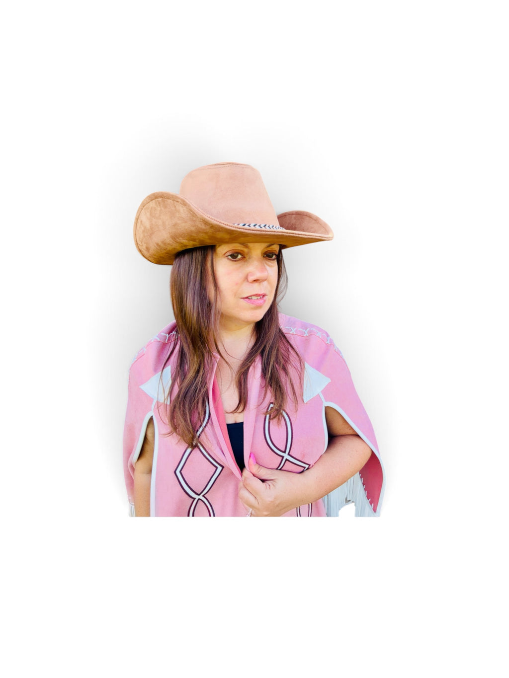 Camel Felt Cowboy Hat with Aztec Band