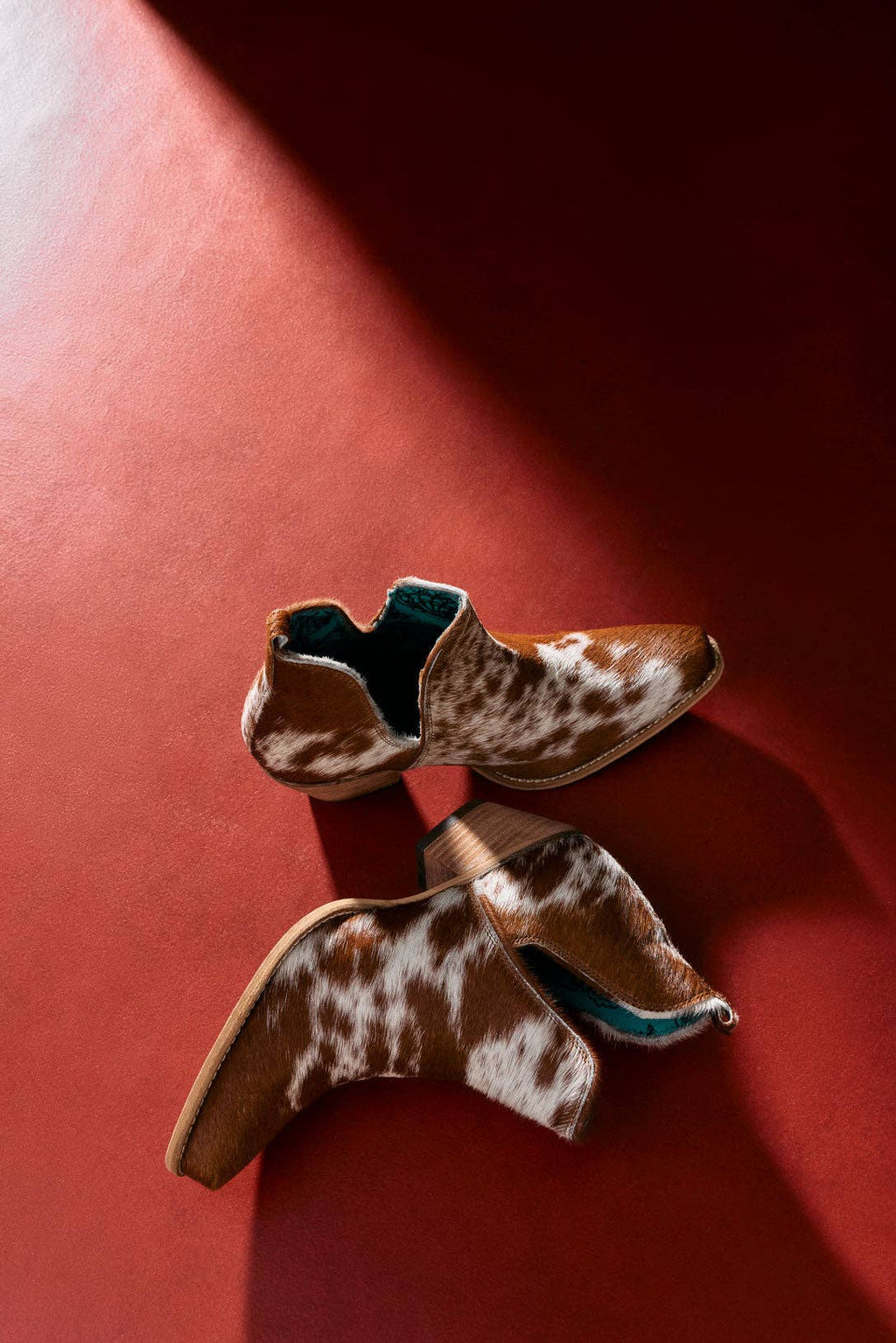Sunset Bloom Split-Top Hair-On Hide Boots In Speckled Fawn