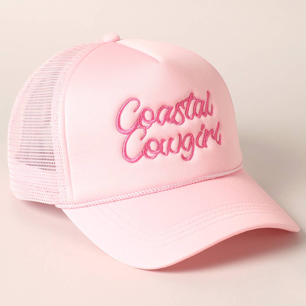 Coastal Cowgirl Embroidered Mesh Back Baseball Cap