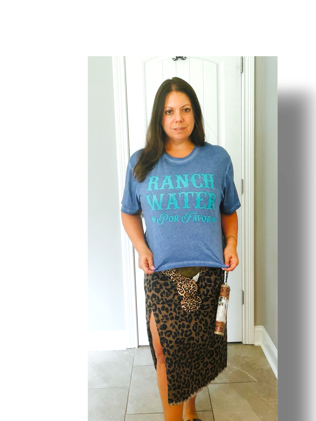 Ranch Water Por Favor Graphic S/S Lunar Dye Faux Crop