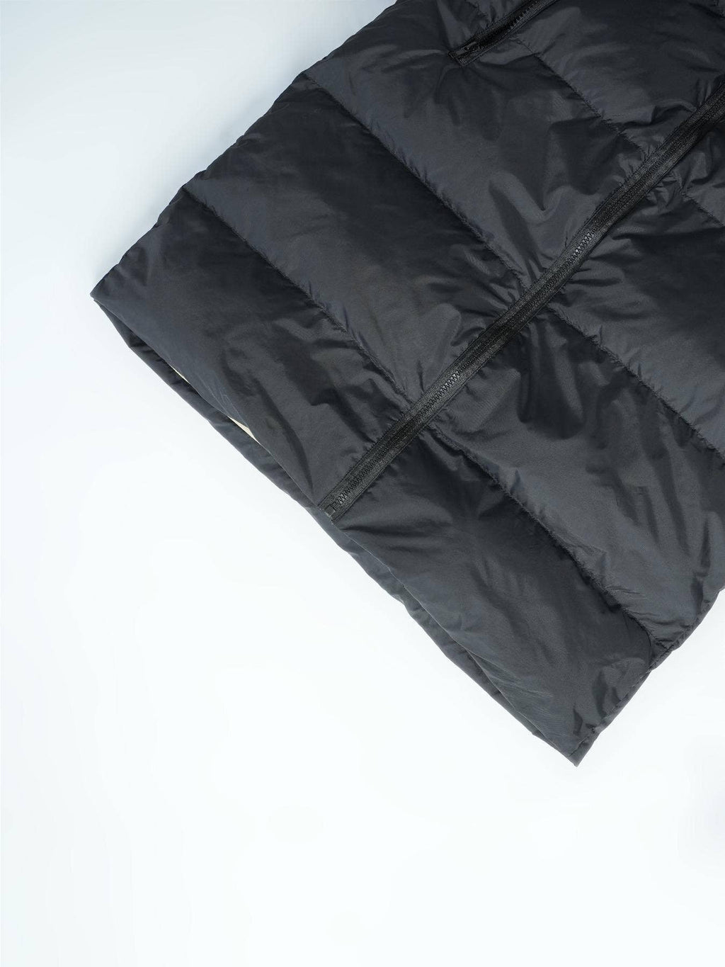 Zipper Sleeveless Hooded Long Padded Vest Jacket