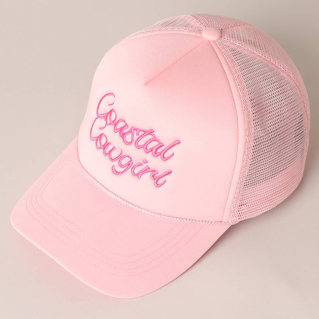 Coastal Cowgirl Embroidered Mesh Back Baseball Cap