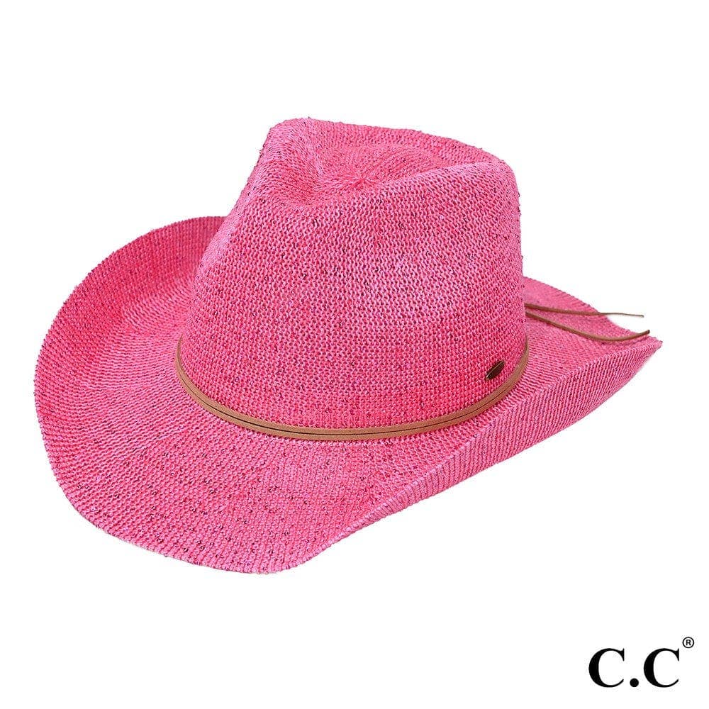 Sequin detailing Cowboy hat with suede trim