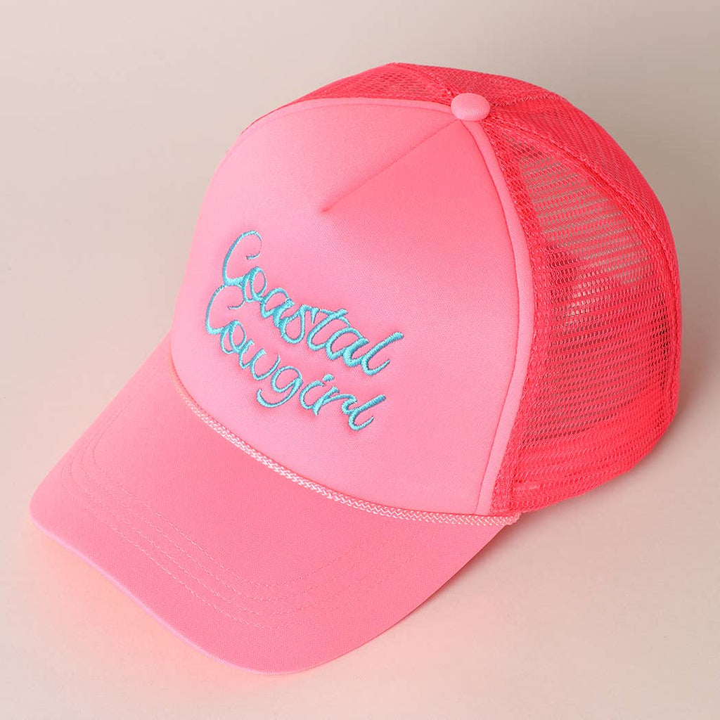 Coastal Cowgirl Embroidered Mesh Back Baseball Cap