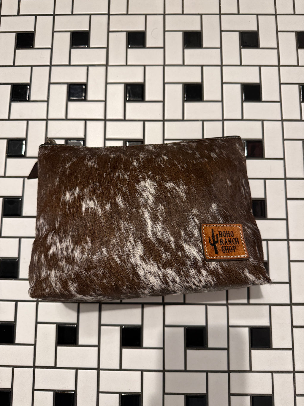 Boho Ranch Shop Western Hairon Cowhide Makeup Bag Travel