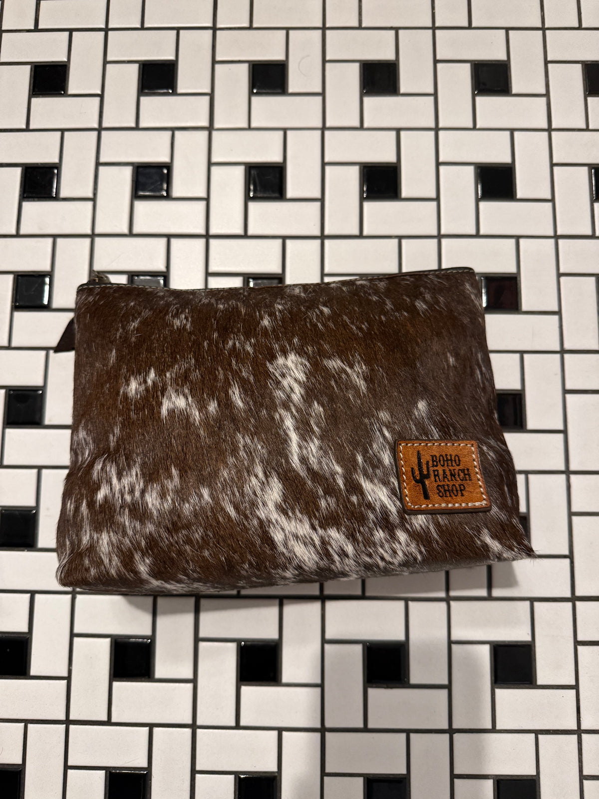 Boho Ranch Shop Western Hairon Cowhide Makeup Bag Travel
