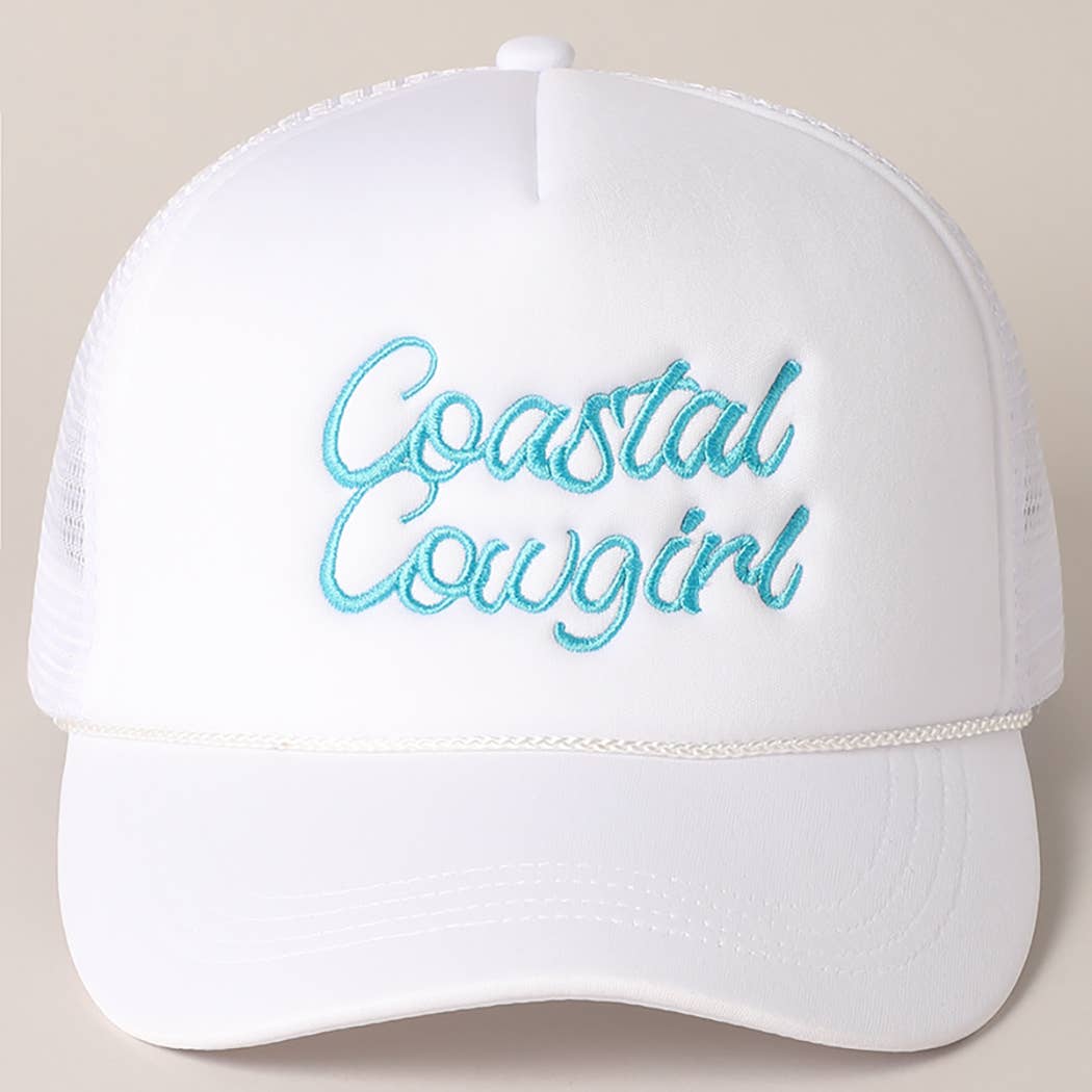 Coastal Cowgirl Embroidered Mesh Back Baseball Cap