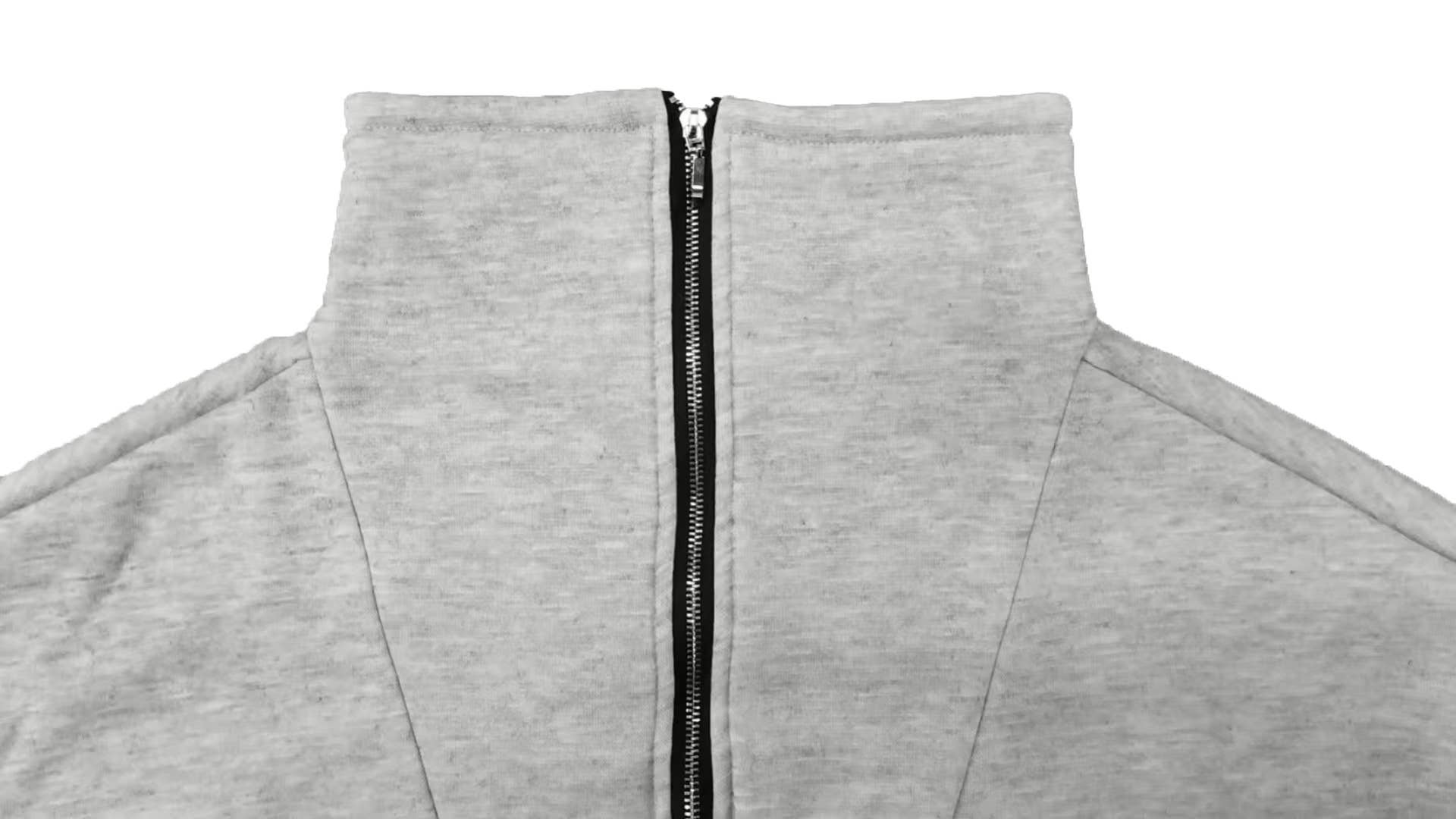 Half-Zipped Collar Sweatshirt Piping Pants Set