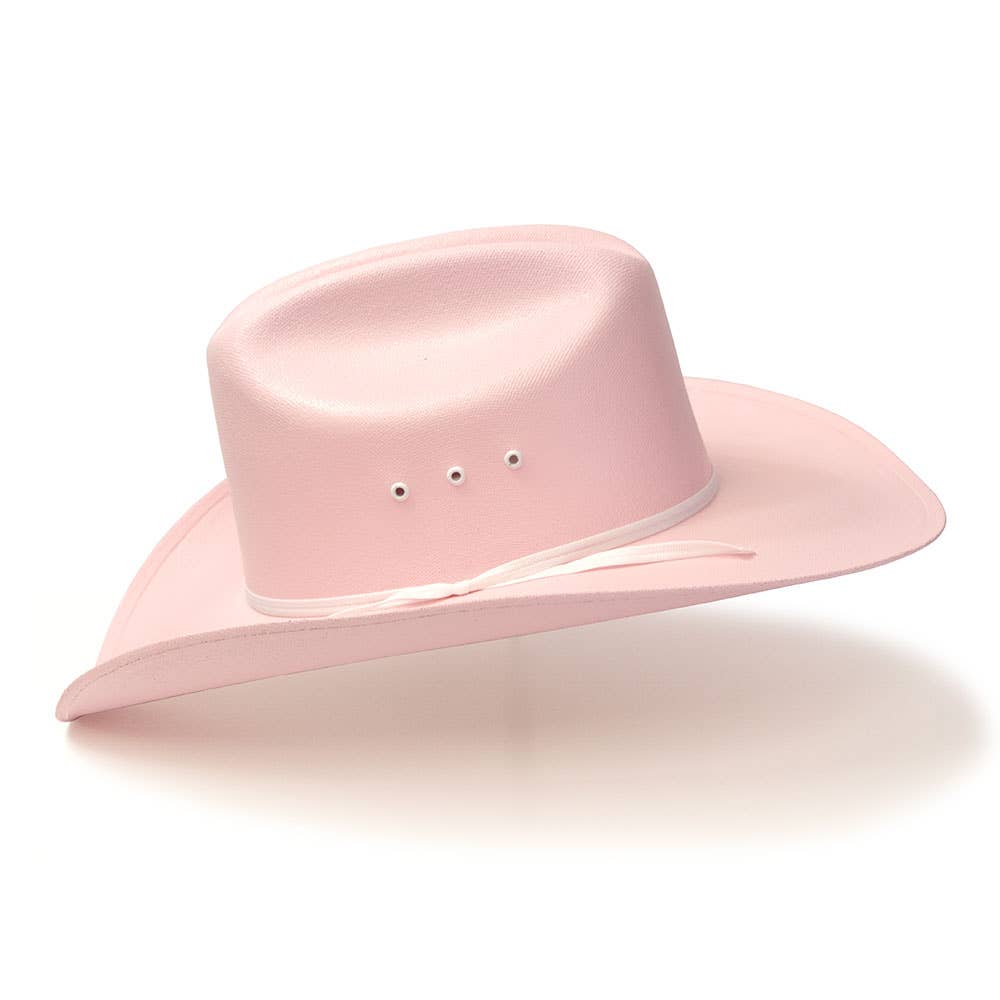 Pink Straw Western Cattleman Hat