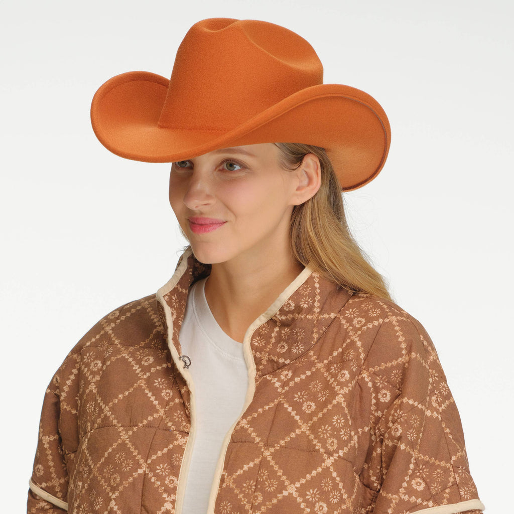 C.C Solid Color Plain Vegan Felt Cowboy Hat