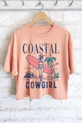 COASTAL COWGIRL BEACH CLUB GRAPHIC LONG CROP TOP