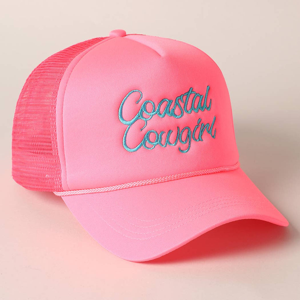 Coastal Cowgirl Embroidered Mesh Back Baseball Cap