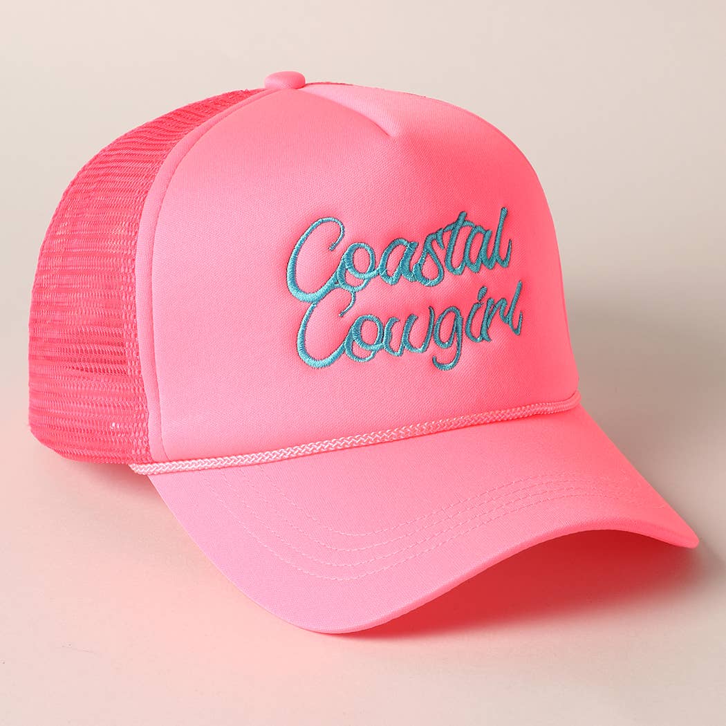 Coastal Cowgirl Embroidered Mesh Back Baseball Cap