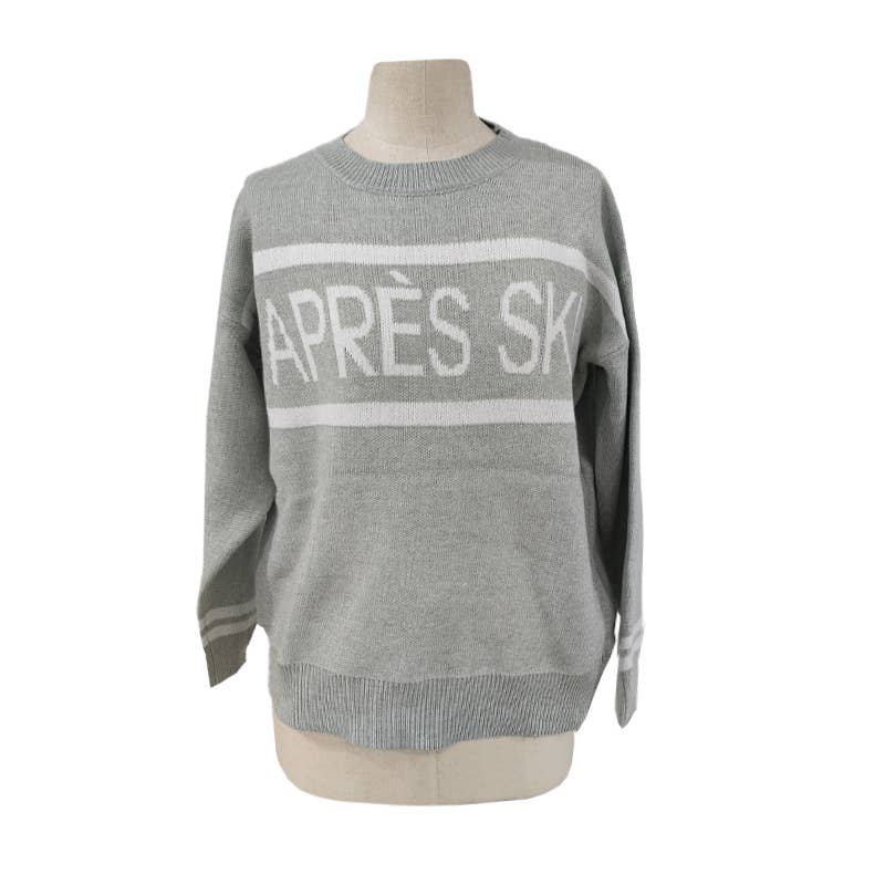 Loose pullover letter jacquard knit sweater