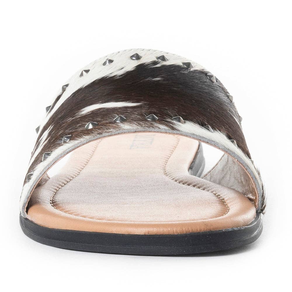 Myra Bags Hairon Cowhide Western Silver Studded Flats