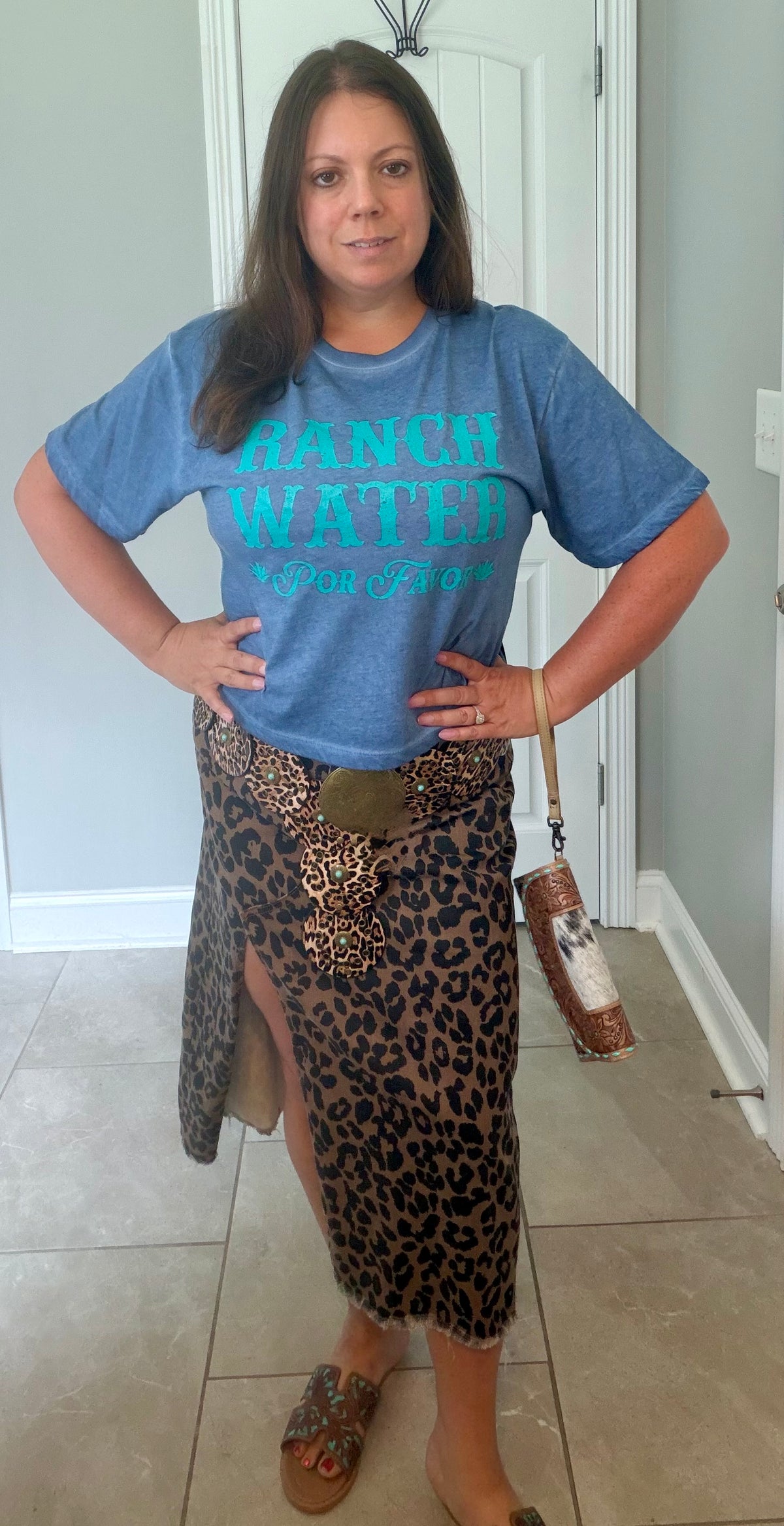 Ranch Water Por Favor Graphic S/S Lunar Dye Faux Crop