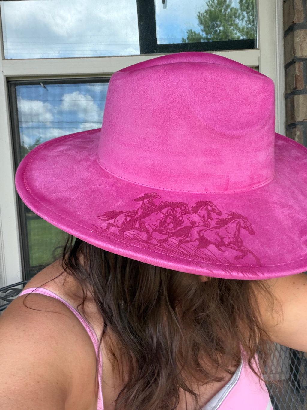 Wild Flowers Wild Horses Burned Hat Cowboy Western Hat