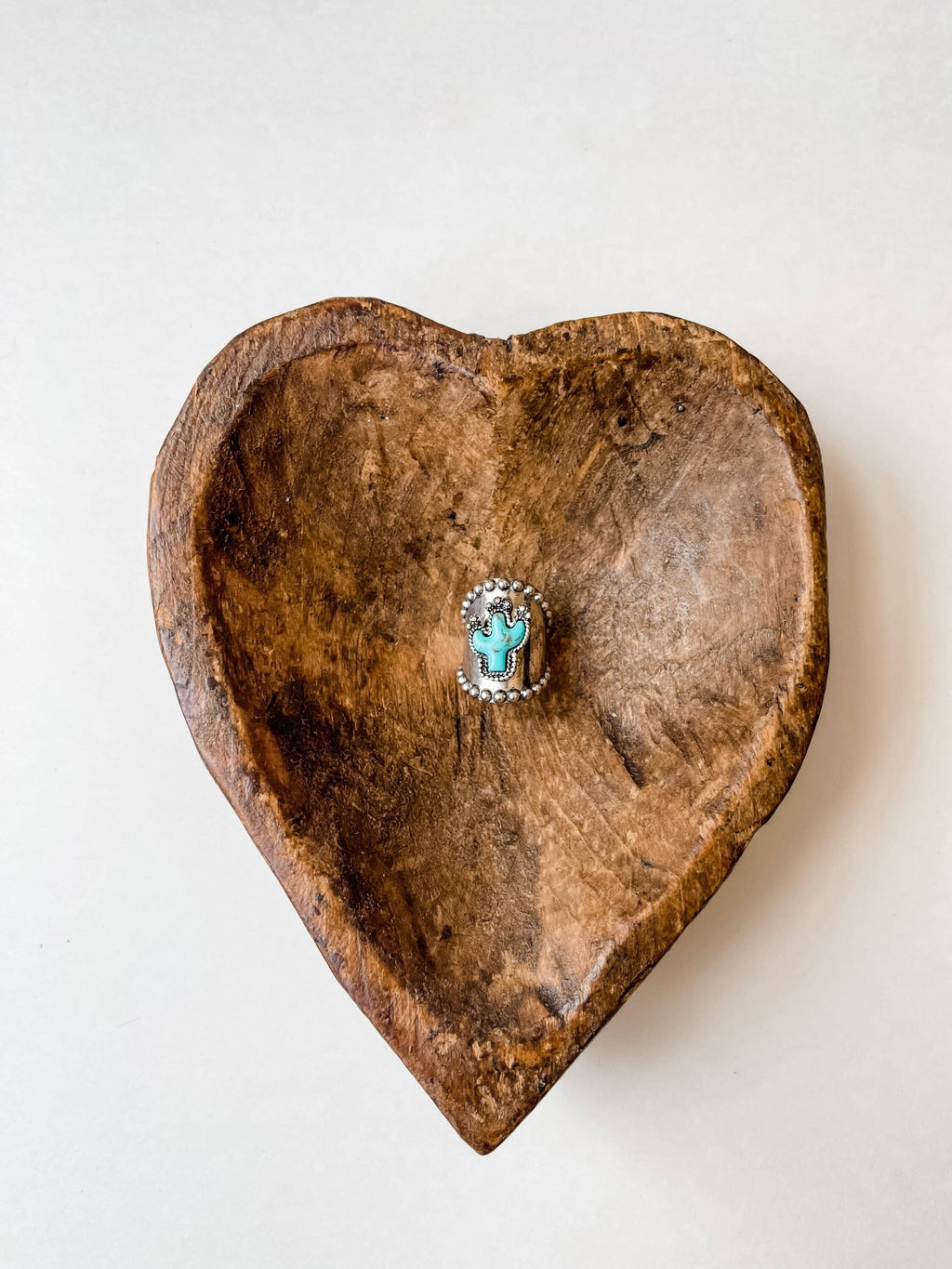 Stone Cuff Ring - cactus or thunderbird