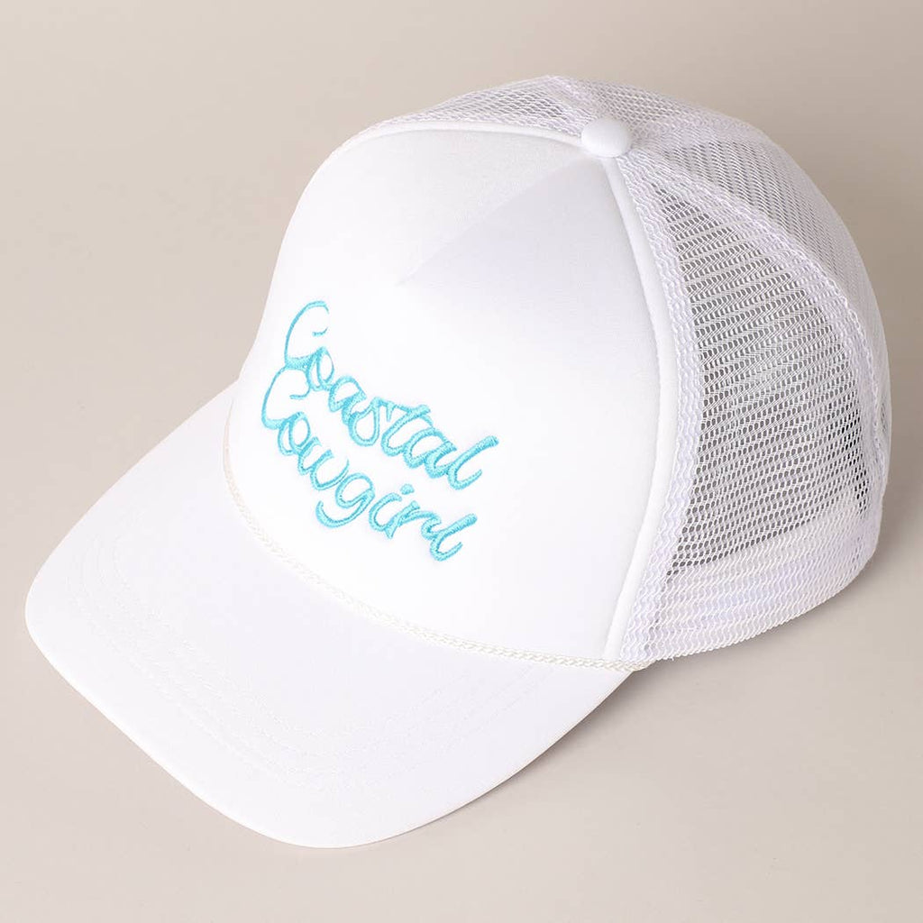 Coastal Cowgirl Embroidered Mesh Back Baseball Cap
