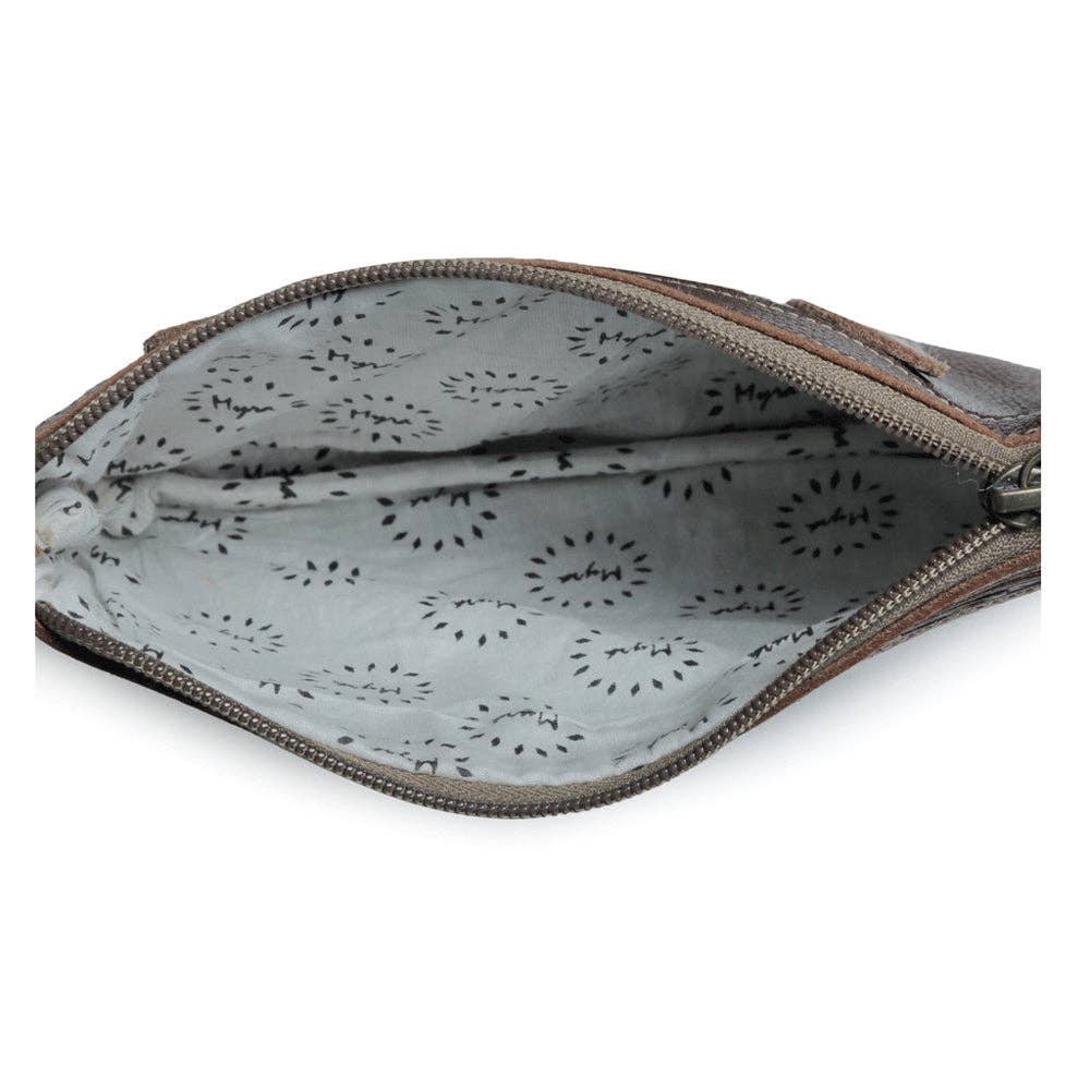 Interior view of the Streaks Delight Belt Bag, featuring a patterned light blue lining and ample space for essentials.