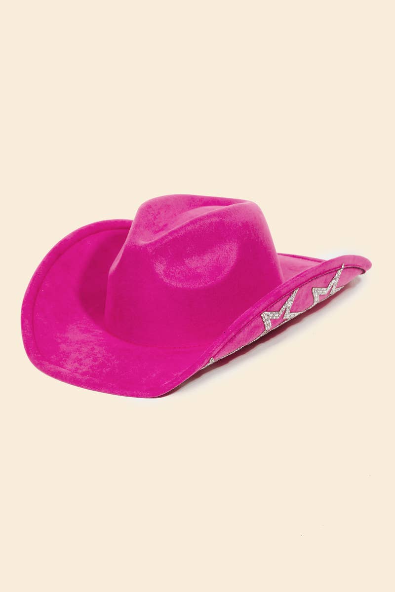Studded Rhinestone Star Western Cowboy Hat