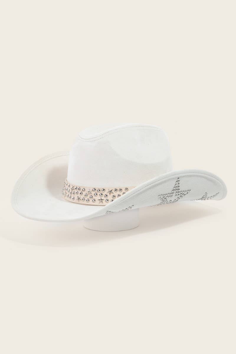 Embroidered Star Studded Western Cowboy Hat