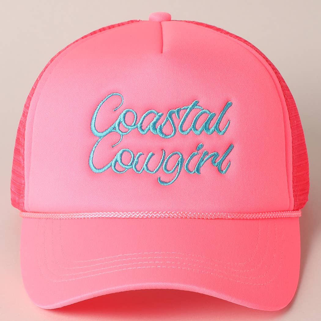 Coastal Cowgirl Embroidered Mesh Back Baseball Cap