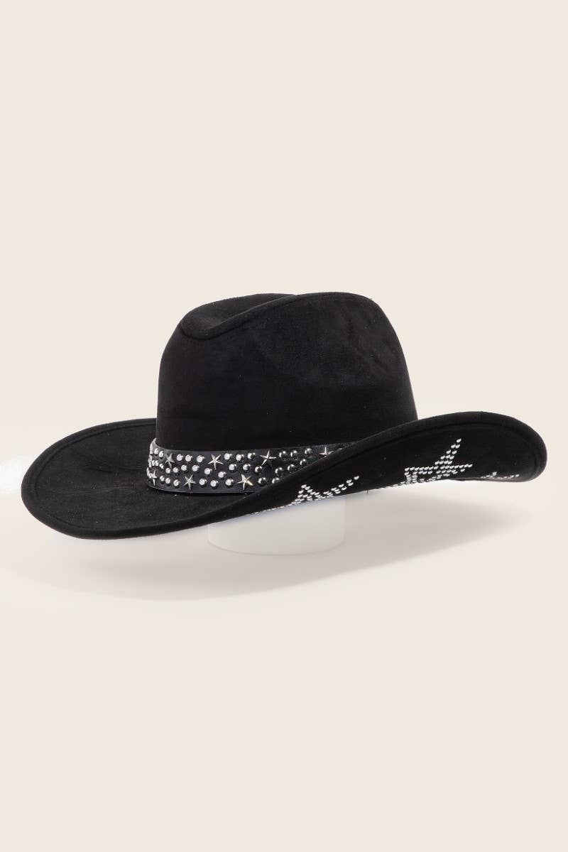 Embroidered Star Studded Western Cowboy Hat