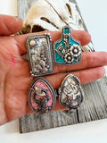 Boho Ranch Shop Western Style Stone Pendant Cutout Stretch Ring