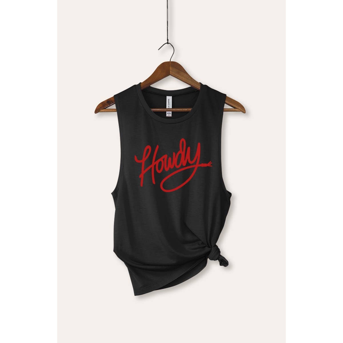 Howdy Cursive Western Typography Women's Jersey Tank Top