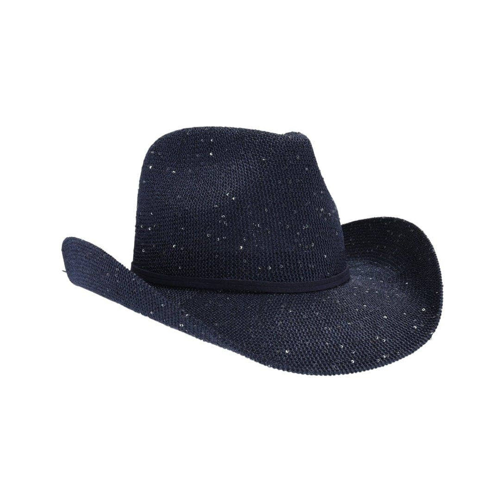 Sequin detailing Cowboy hat with suede trim