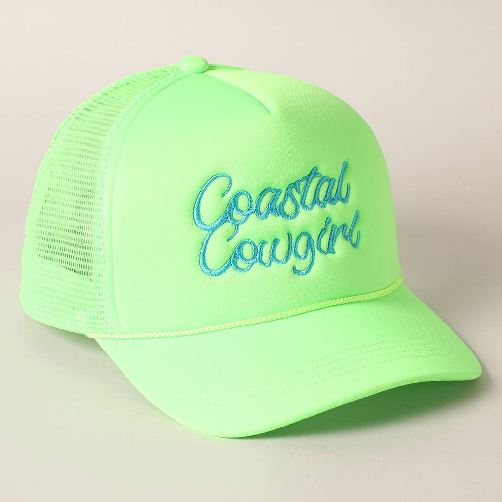 Coastal Cowgirl Embroidered Mesh Back Baseball Cap