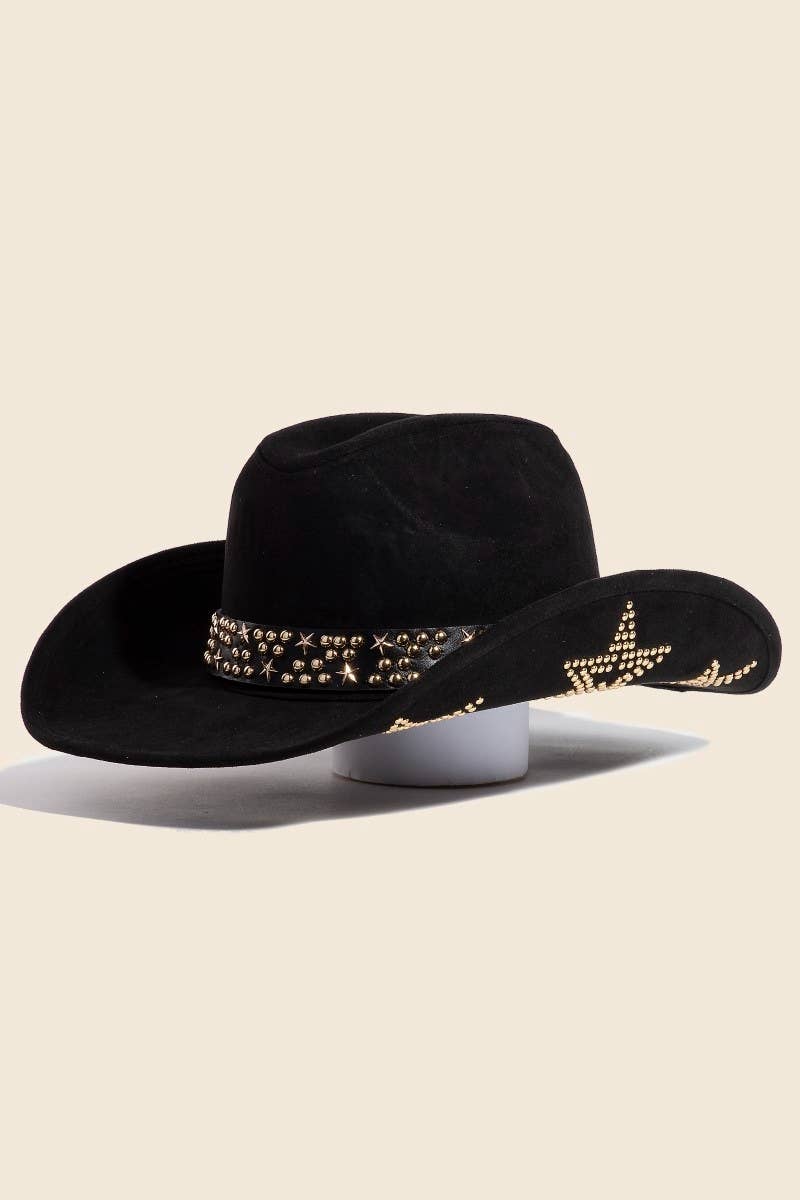 Embroidered Star Studded Western Cowboy Hat
