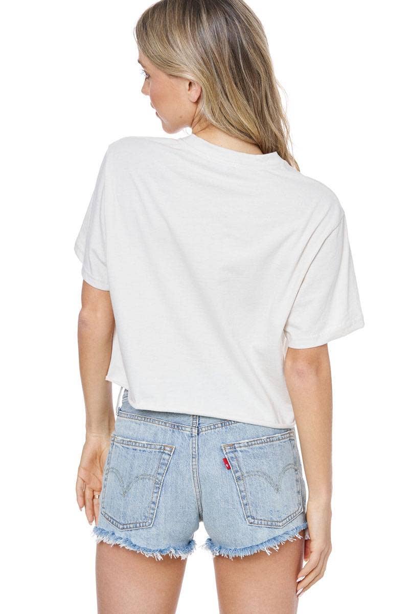 Zutter Play Somethin' Country Western Graphic Faux Crop Tee