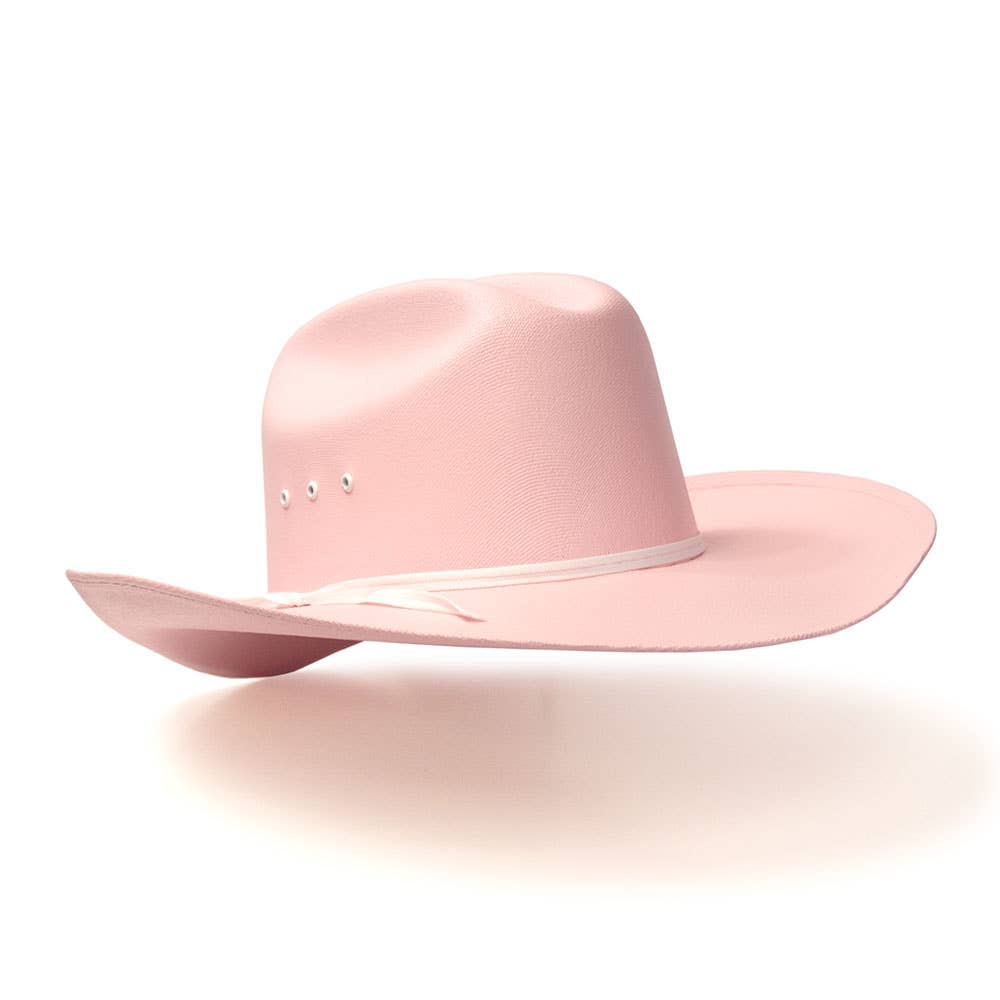 Pink Straw Western Cattleman Hat