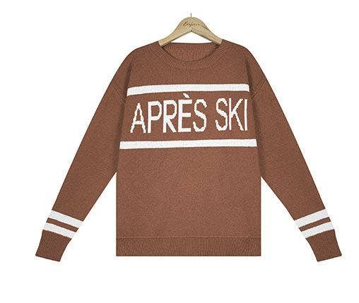 Loose pullover letter jacquard knit sweater