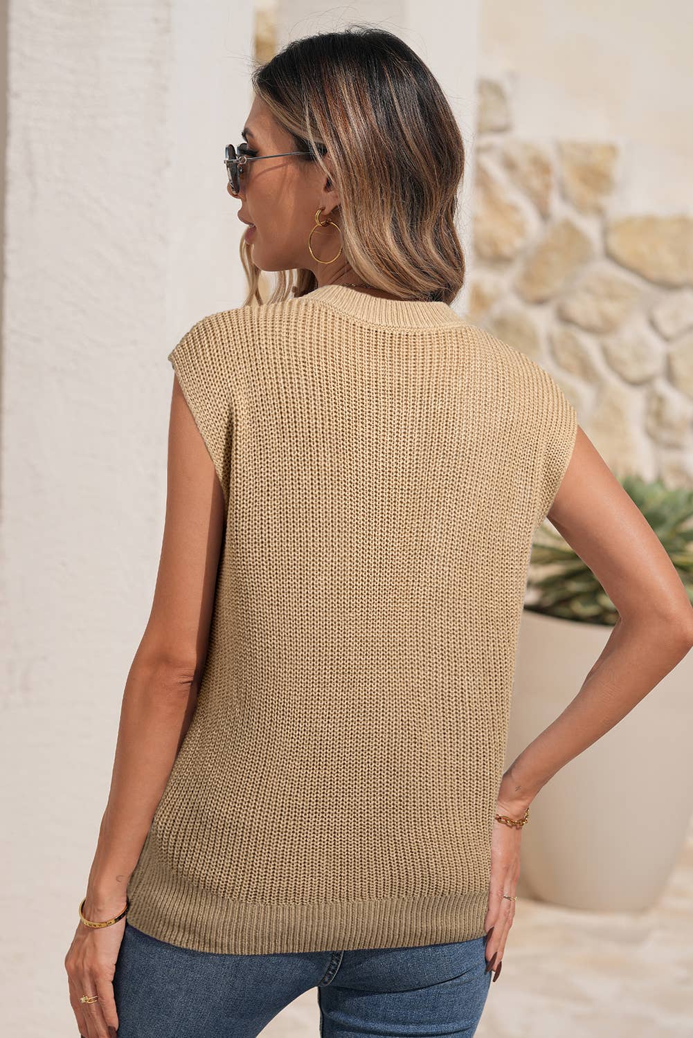 LDC Western Spring Cowboy Embroidery Sleeveless Sweater