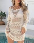 Vintage French Lace Long Sleeve Beach Cover-Up