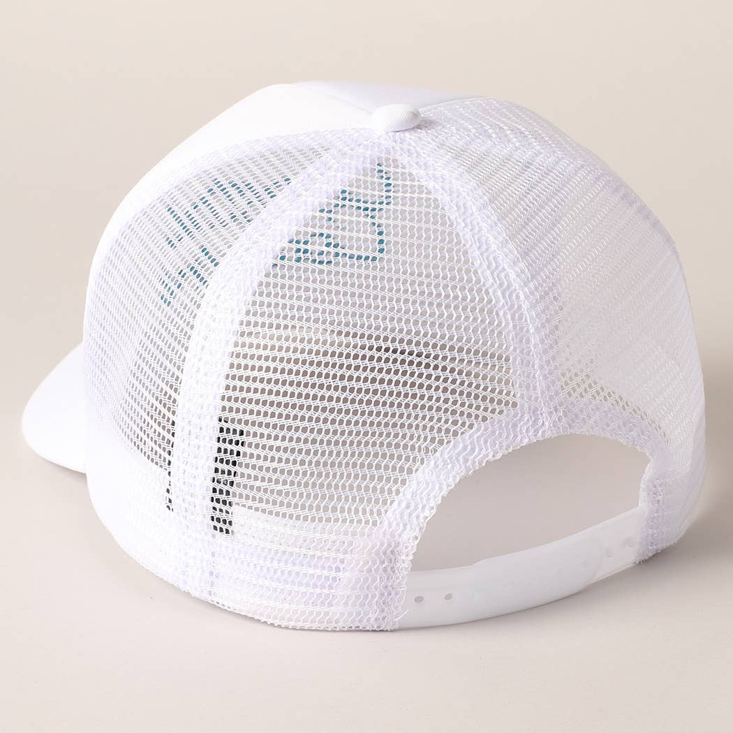 Coastal Cowgirl Embroidered Mesh Back Baseball Cap