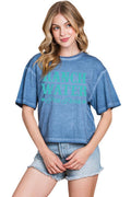 Ranch Water Por Favor Graphic S/S Lunar Dye Faux Crop