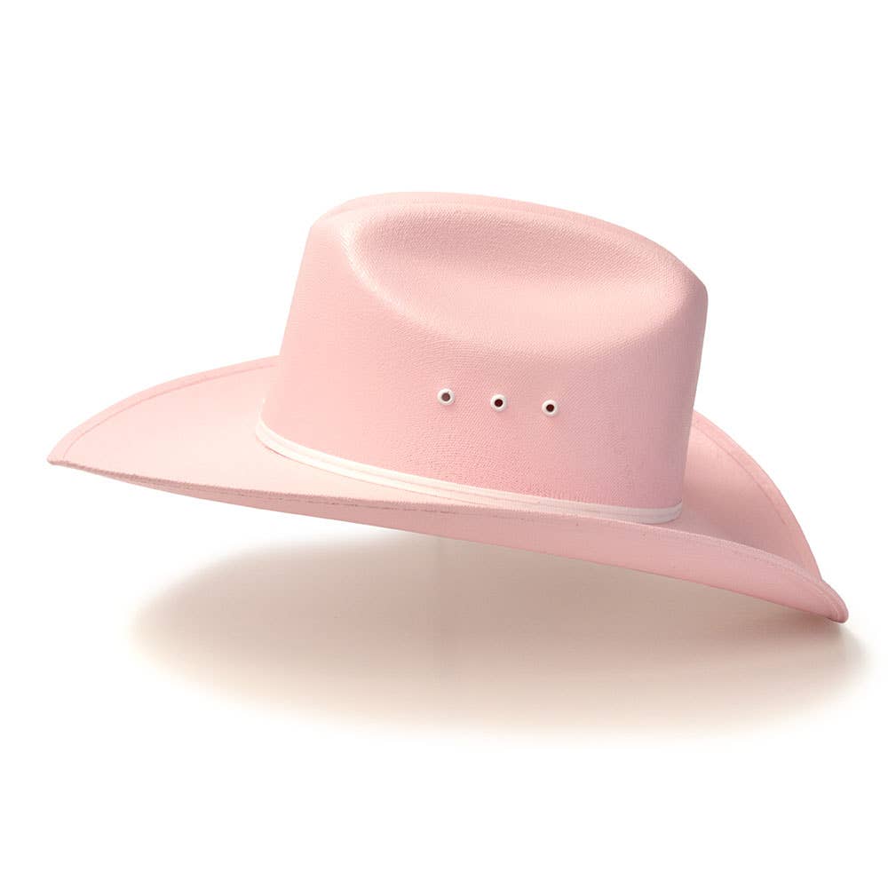 Pink Straw Western Cattleman Hat