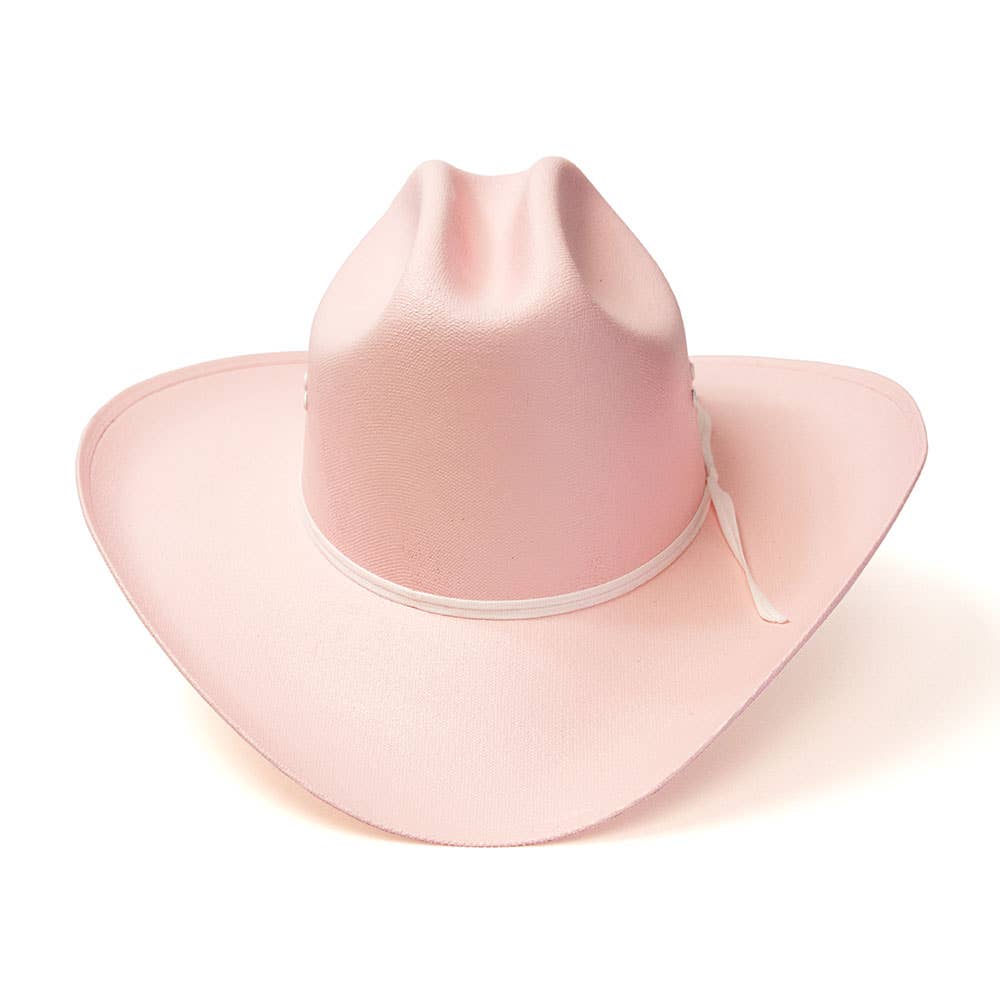 Pink Straw Western Cattleman Hat