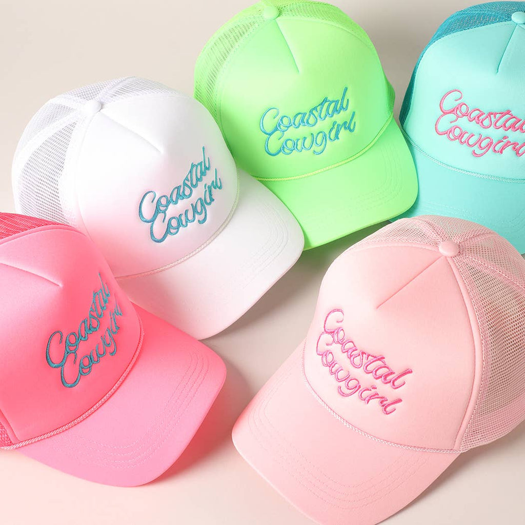 Coastal Cowgirl Embroidered Mesh Back Baseball Cap