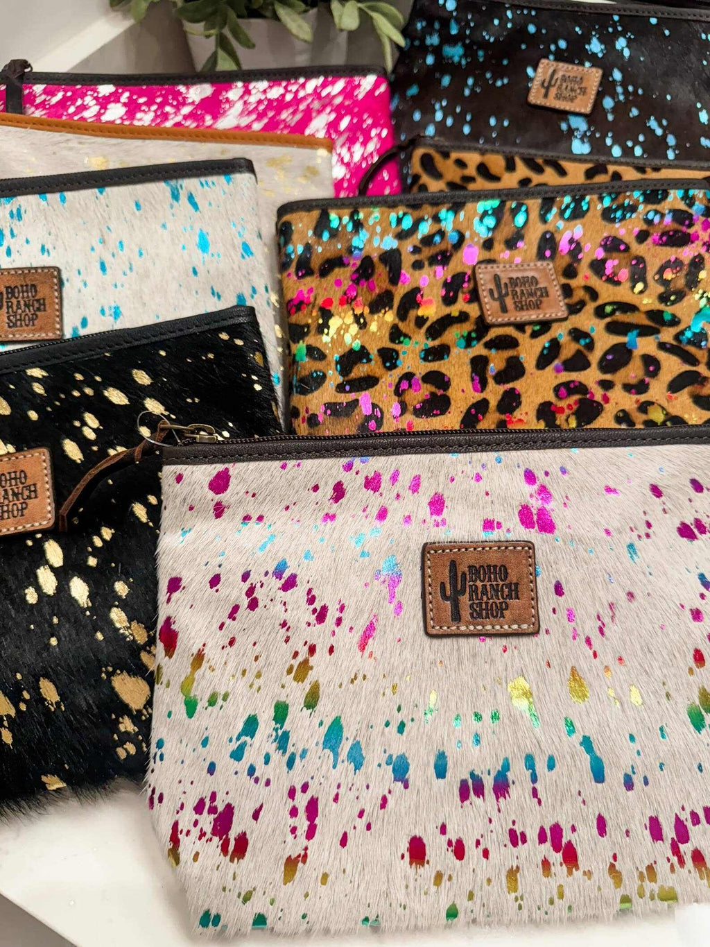 Western Cowhide Makeup Bag Travel