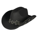Vegan Felt Star Embellishment Cowboy Hat